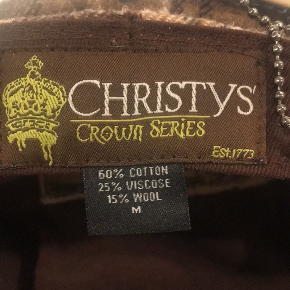 Christy’s London Crown Series Military Cadet Rail Style Cap Plaid Denim Distress - Picture 7 of 10